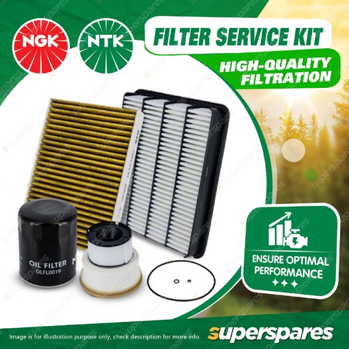 NTK Air Oil Fuel Cabin Filter Service Kit for Toyota Landcruiser FJA300R 2021-On