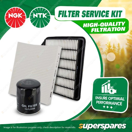 NTK Air Oil Cabin Filter Service Kit for Nissan Patrol Y62 5.6L VK56VD SUV 13-On