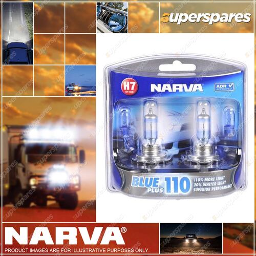 Narva H7 Performance Halogen Headlight Globes 12 Volt 55W Blue Plus 110 Px26D