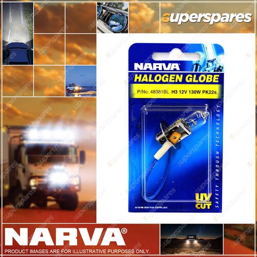 Narva H3 Globe 12V 130W Pk22S 48381BL Headlamp Light Blister Pack v