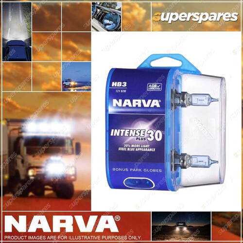 Narva Hb3 Performance Halogen Headlight Globes 12V 60W Intense Plus 30 P20D
