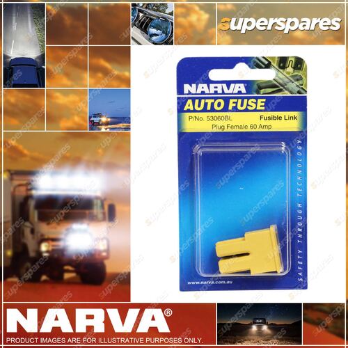 Narva Brand Auto Female Fuses Link 60 Amp YELLOW - Blister pack of 1