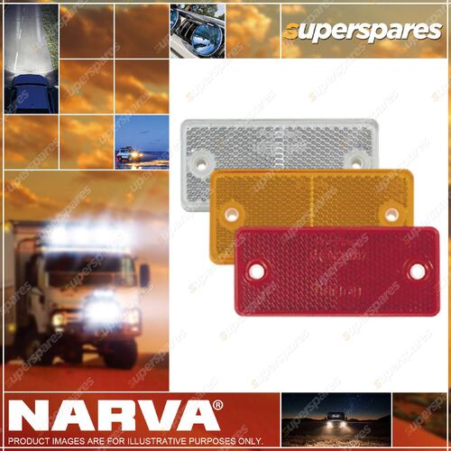 Narva Clear Retro Reflector with Dual Fixing Holes - 90mm x 40mm Blister Pack