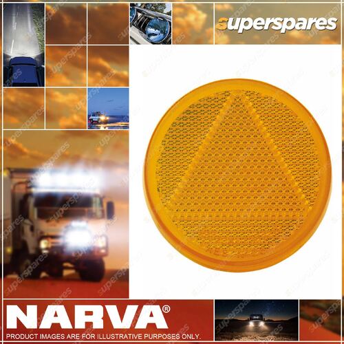 Narva Amber Retro Reflector 65mm Diameter With Self Adhesive 84006BL Pack 2