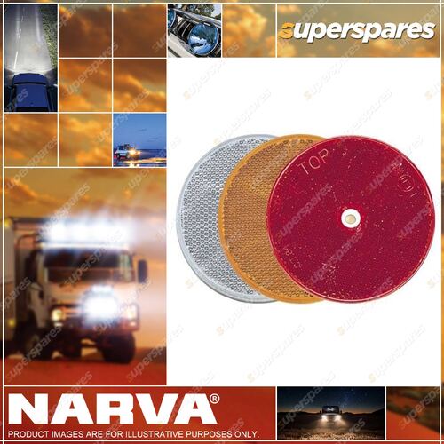 Narva Amber Retro Reflector 80mm Fixed Bolt 84021BL Pack of 2 Premium