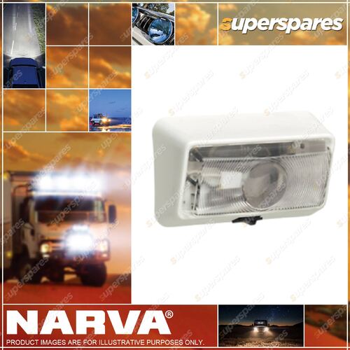 Narva Porch Light 12V With Switch White Awning Lamp - Blister Pack