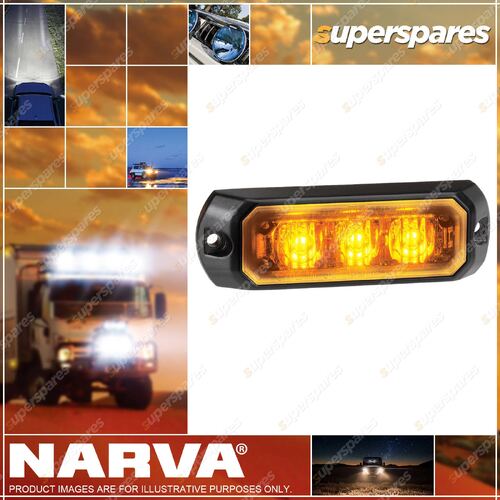 Narva Low Profile High Powered L.E.D Warning Light Amber - 3 X 1 Watt L.E.Ds