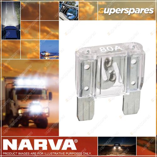 Narva Brand Auto Maxi Blade Fuses 80 Amp WHITE - Blister pack of 1
