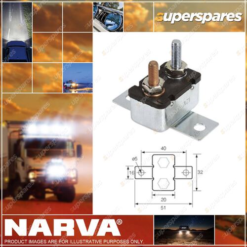 Narva 30 Amp Metal Automatic Resetting Circuit Breaker - Box of 1
