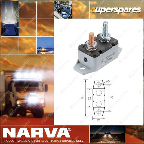Narva 50 Amp Manual Resetting Circuit Breaker 51 X 21mm - Box of 1