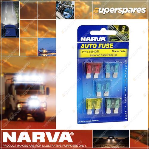 Narva Standard ATS Blade Fuses 5 Amp Orange Auto Electrical - Blister pack of 5