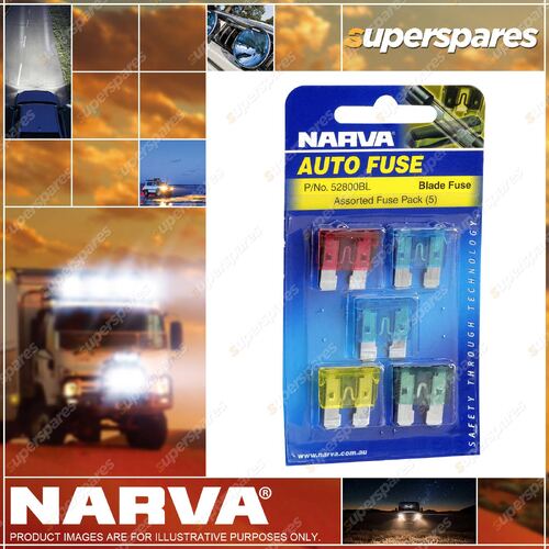 Narva Standard ATS Blade Fuses 10A 15A 20A 25A Auto - Blister Type Pack