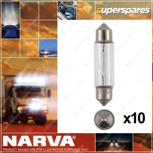 Narva Festoon Globe 12V 5W 11 X 41mm Sv8-5.8 T-11mm Pack X10 47258 Box of 10