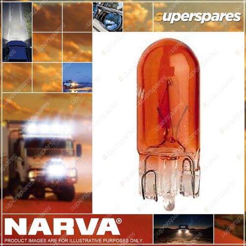 Narva Wedge Globe 12V 5W Amber T10mm Wedge 47510BL bf - Blister Pack Of 2