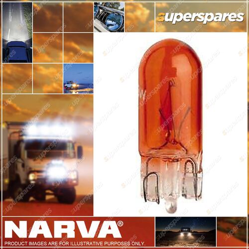 Narva Wedge Globe 12V 5W Amber T10mm Wedge 47510BL for for Audi Blister of 2