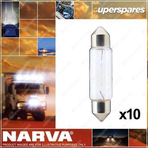 Narva Festoon Globe 12V 10W 11 X 36mm Sv8-5.8 T-11mm 47825 Box of 10