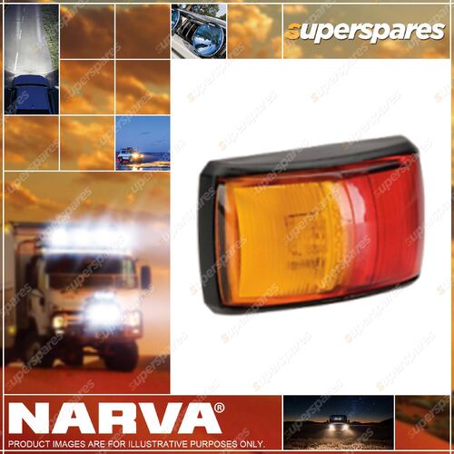 Narva Led Side Marker Lamp Red Amber With Black Deflector Base 10-33V 91402Bl