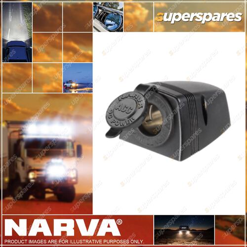 Narva Black Heavy-Duty Surface Mount Accessory Socket - Blister Pack