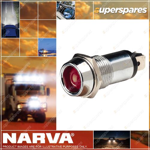 Narva 12 Volt Chrome Pilot Lamp Switch With Red LED Indicator Signal Light