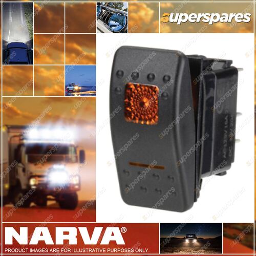 Narva Brand Switch Rocker Illuminated On Off Red Blister Pack 63125BL