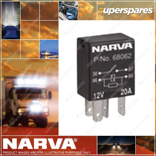 Narva 12 Volt Micro Normal Open Relay 4 Pin 20 Amp 68062Bl Premium Quality