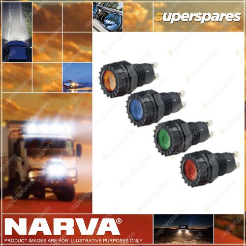 Narva 12 Volt Pilot Lamp - Green 62072Bl BLister Type Pack Premium Quality
