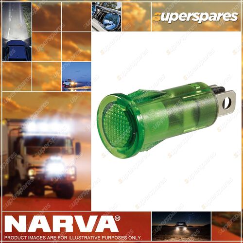 Narva 12 Volt Pilot Lamp Indicator Light With Green LED Blister Pack