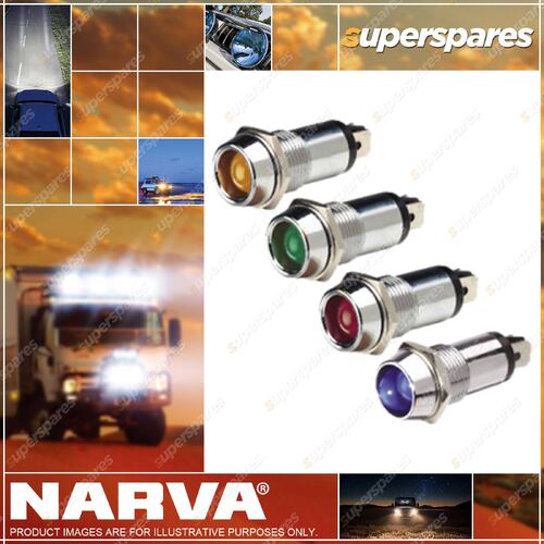 Narva 24 Volt Chrome Pilot Lamp Switch With Amber LED Indicator Signal Light