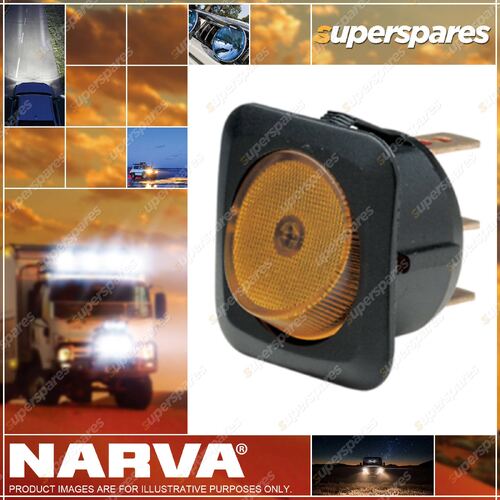 Narva Amber Illuminated Off / On Rocker Switch with push on terminal - 62051Bl