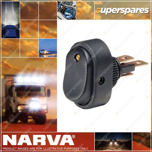 Narva Off / On Rocker Switch With push on terminal Green LED 62057BL