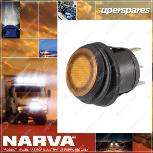 Narva Off/On Rocker Switch Waterproof Neoprene Boot Amber LED 20mm 62036Bl