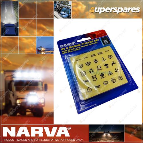 Narva RV & Marine Sticker Set for Switch Light Interior Parts - Blister Pack