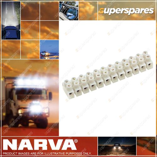 Narva 35Amp Terminal Block Wire Connector Strips 12 Way - Blister Pack