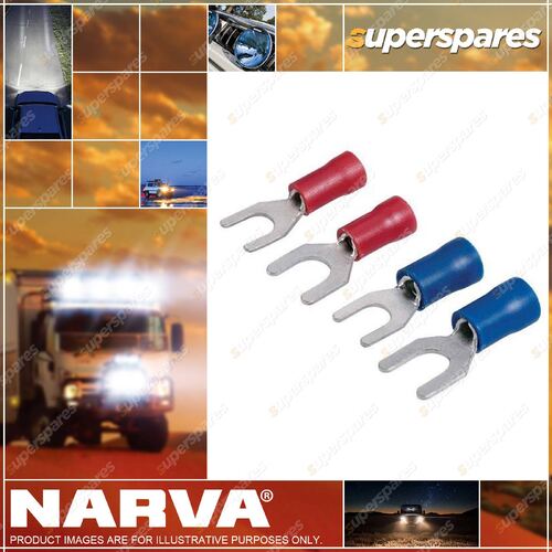 Narva Red Insulated Male Blade Terminals Wire Size 2.5-3mm Tab 4.3 Pack Of 21