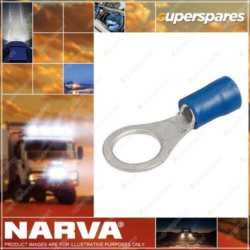Narva 8.4mm Blue Insulated Ring Terminal Wire size 4mm - Blister Pack of 14