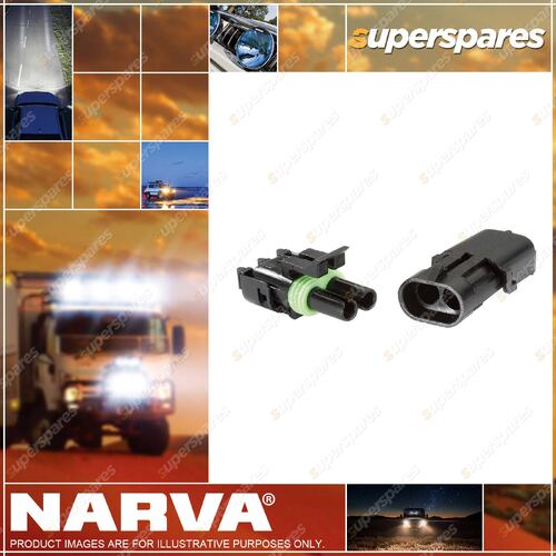 Narva 2 Way Male/Female Waterproof Connectors Blister Type Pack Pack of 2