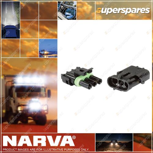 Narva 3 Way Male/Female Waterproof Connectors Blister Type Pack Pack of 2