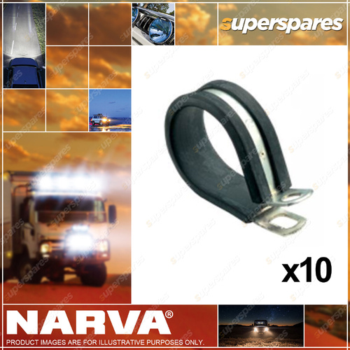 Narva Rubber Lined Pipe Cable Mounting Support Clamps 19mm - Pack of 10