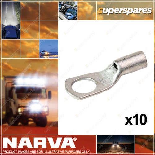 Narva Battery Cable Lugs Eyelet 4.6mm 8 Stud 10mm2 8 B&S Pack of 10