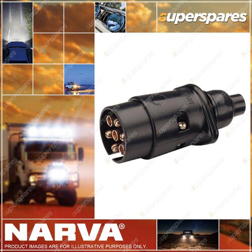 Narva 5 Pin Large Round Plastic Trailer Plug 30A At 12V 82182Bl Premium