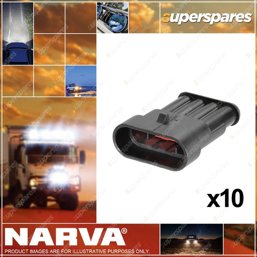 Narva 4 Way Waterproof Male AMP Super Seal Connector Housings 10 pack