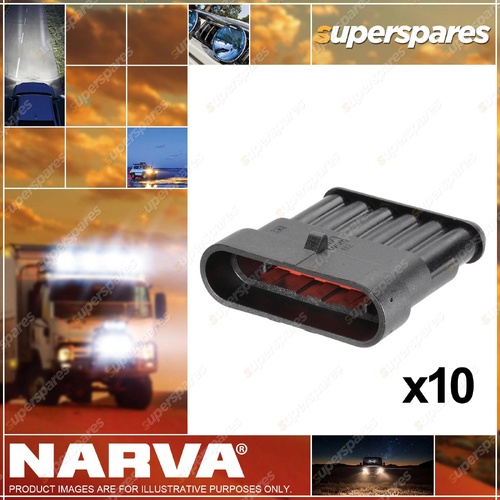 Narva 6 Way Waterproof Male AMP Super Seal Connector Housings 10 pack