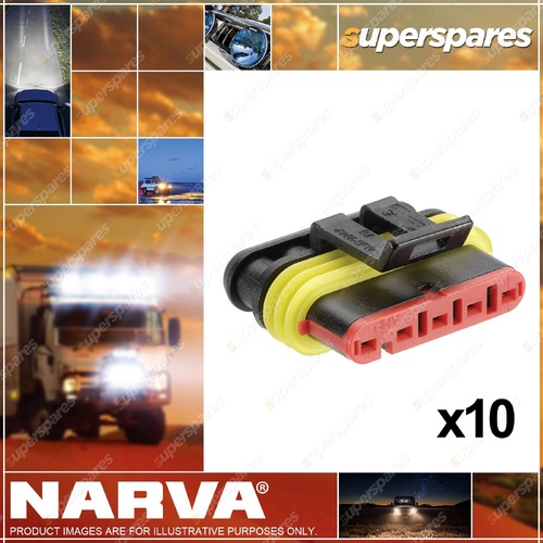 Narva 5 Way Waterproof Female AMP Super Seal Connector Housings 10 pack