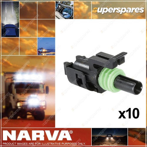 Narva 1 Way Male Waterproof Connectors with Terminals and Seals 10 pack