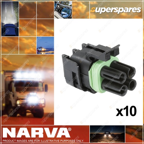 Narva 4 Way Male Waterproof Connectors with Terminals and Seals 10 pack
