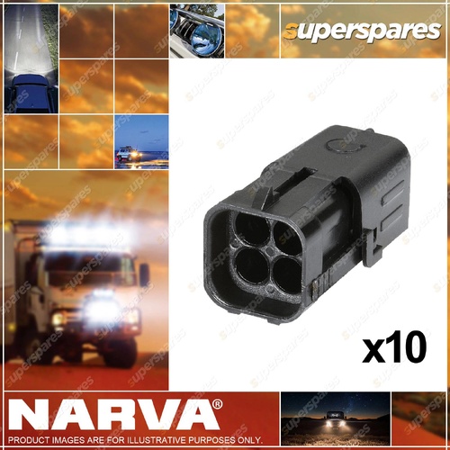 Narva 4 Way Female Waterproof Connectors with Terminals and Seals 10 pack