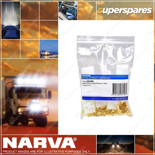 Narva 8 Way Male Quick Connect Connector Housings with Terminals 10 Pack