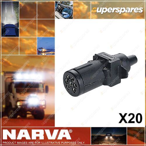 Narva 6 Pin Small Round Plastic Plug Part 82122-20 Bulk Pack of 20