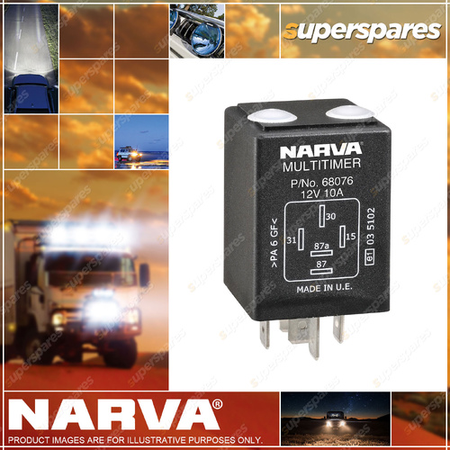 Narva Brand 12 Volt 10A 5 Pin Timer Adjustable Relay Blister Pack Of 1