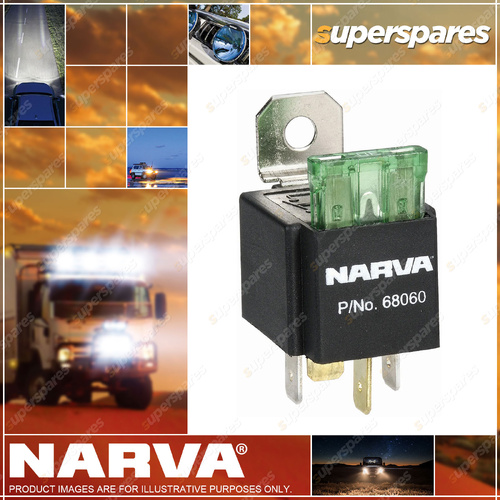 1 x Narva Brand 12 Volt 30Amp 4 Pin Fused Braided Strap Relay 68060